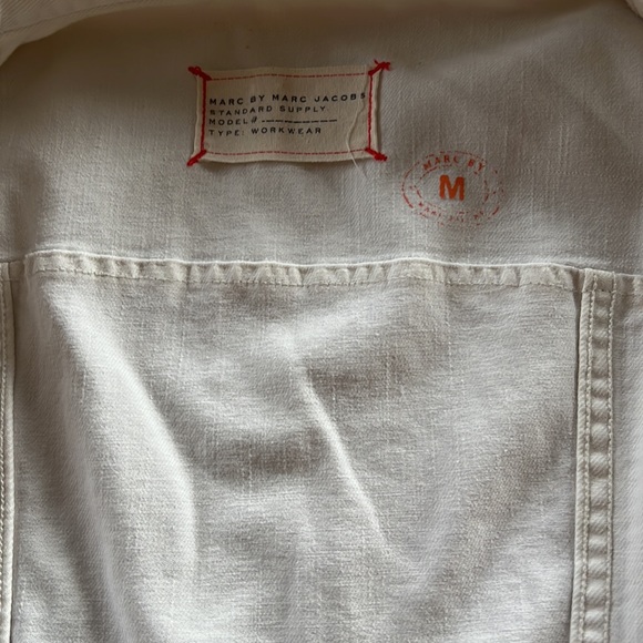 Marc by Marc Jacobs Alexa white distressed cotton jean jacket size medium - Picture 8 of 16